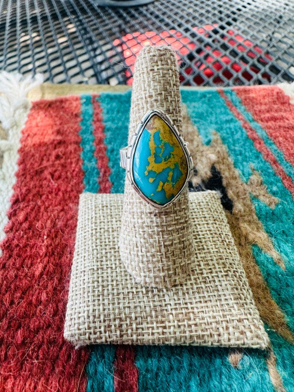 Women’s Navajo Royston Turquoise & Sterling Silver Ring | Zarnesh