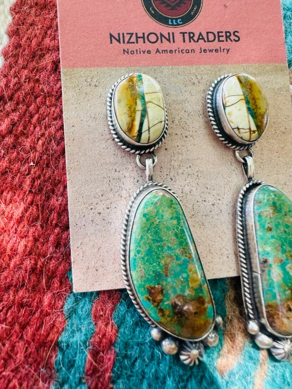 Women’s Navajo Turquoise & Sterling Silver Dangle Earrings | Zarnesh