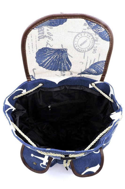 Women’s Casual Cactus Print Canvas Drawstring Backpack | Zarnesh