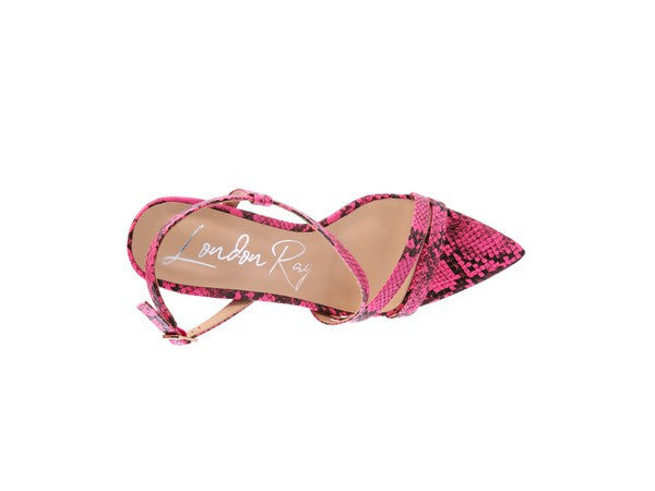 Women's CHERRY TART Snake Print Spool Heel Sandals |Zarnesh
