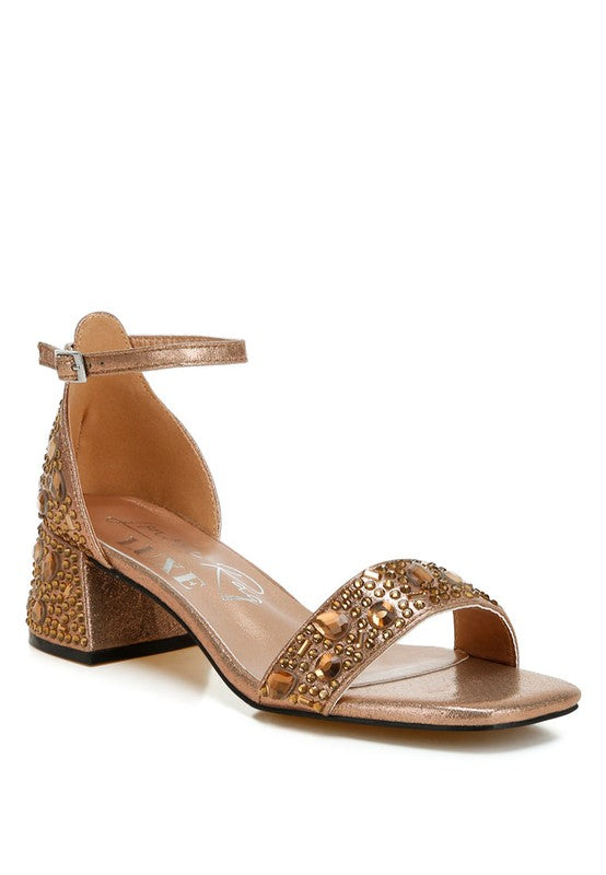 Women’s Nocturnal Rhinestone Embellished Shimmer Sandals | Zarnesh