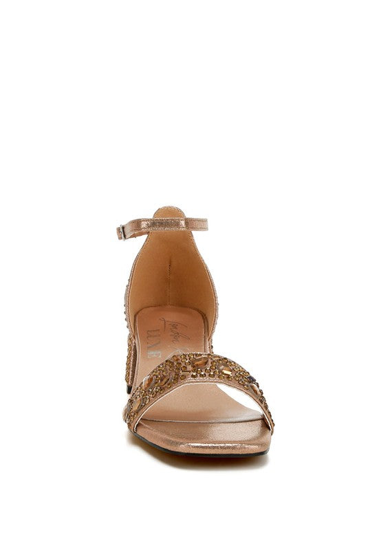 Women’s Nocturnal Rhinestone Embellished Shimmer Sandals | Zarnesh