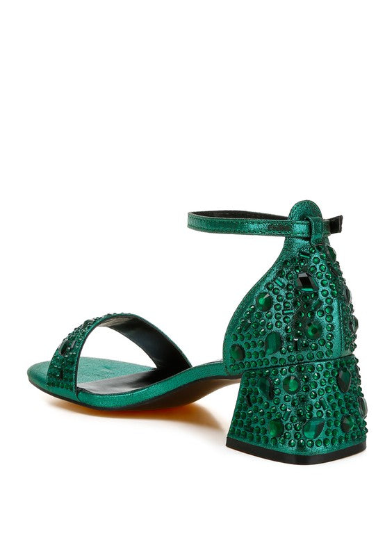 Women’s Nocturnal Rhinestone Embellished Shimmer Sandals | Zarnesh