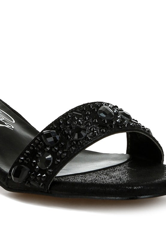 Women’s Nocturnal Rhinestone Embellished Shimmer Sandals | Zarnesh