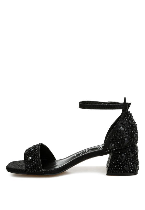 Women’s Nocturnal Rhinestone Embellished Shimmer Sandals | Zarnesh