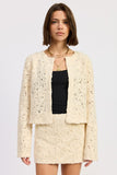 Women’s Novelty Macrame Round Neck Cropped Jacket | Zarnesh