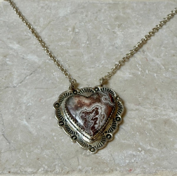 Women’s Ocean Sterling Jasper Heart Sterling Silver Pendant | Zarnesh