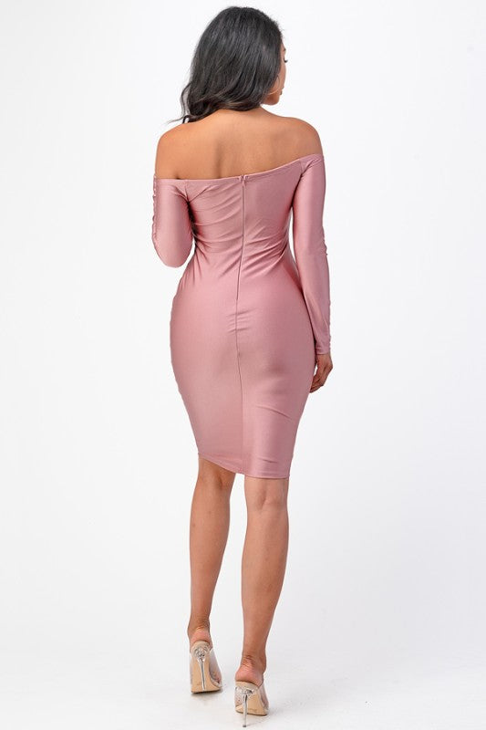 Women’s Off-Shoulder Long Sleeve Bodycon Dress | Zarnesh