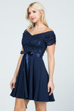 Women's Off Shoulder Flare Mini Party Dress | Zarnesh