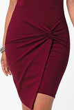 Women's Off the Shoulder Front Twist Bodycon Dress | Zarnesh