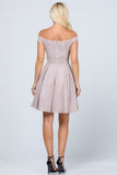 Women's Off the shoulder Skater dress Jaquard | Zarnesh