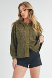 Women’s Contrasting Placket Kamilah Hooded Button-Front Jacket | Zarnesh