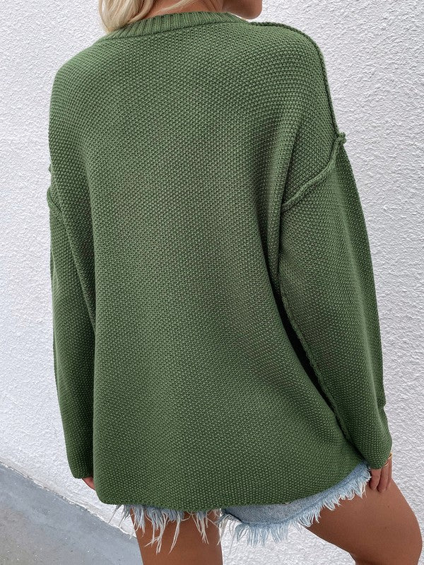 Women’s Long Sleeve Hip Length Loose Fit Sweater | Zarnesh