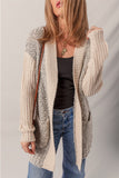 Women’s Open Front Colorblock Pocketed Cardigan | Zarnesh