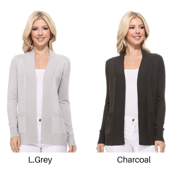 Women's Open Front Shrug Sweater Knit Cardigan | Zarnesh
