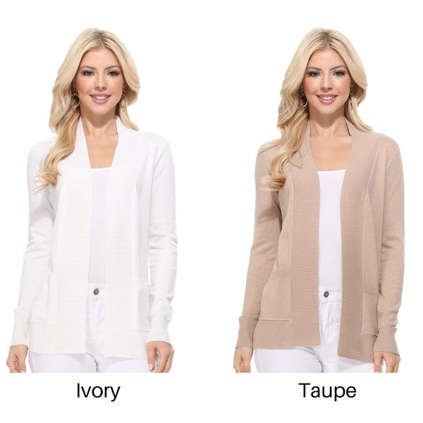 Women's Open Front Shrug Sweater Knit Cardigan | Zarnesh