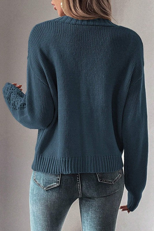 Women’s Open Knit Drop Shoulder Sweater Cardigan | Zarnesh