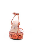 Women's Such Flirt Snake Pattern Block Heeled Sandals | Zarnesh