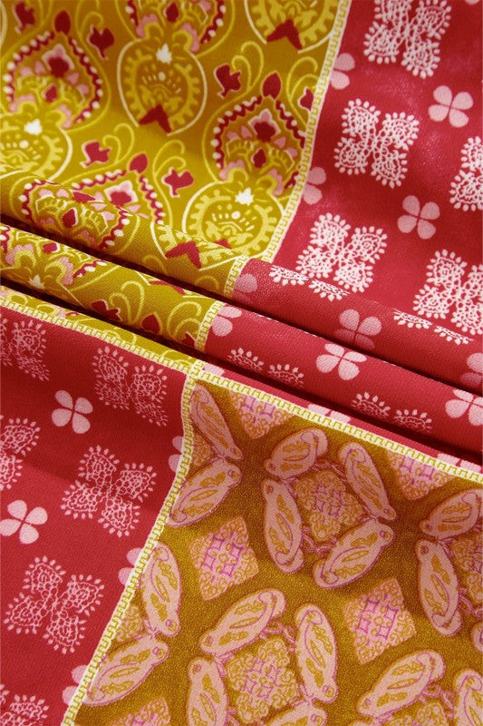 Women’s Tiered Paisley Ruffle A-Line Pocketed Maxi Skirt | Zarnesh