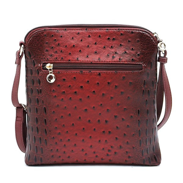 Women's Ostrich Leather  Zip Tassel Crossbody Bag | Zarnesh