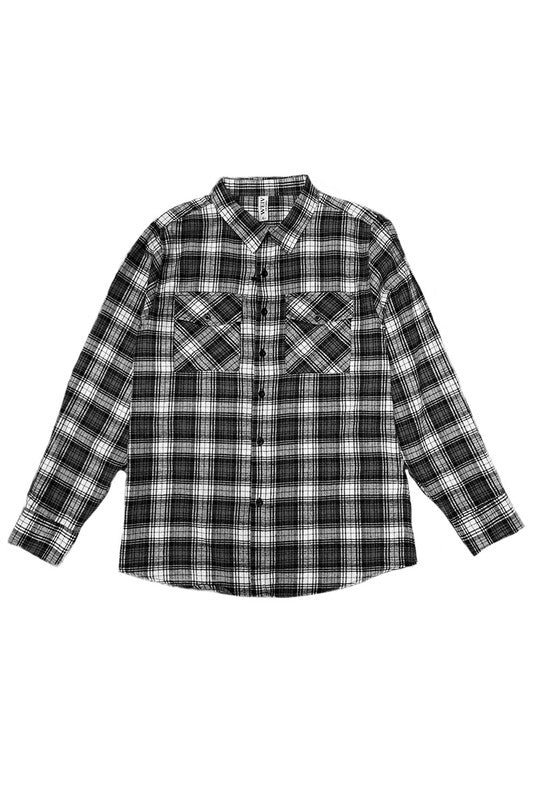 Women’s Oversize Plaid Checker Button-Down Flannel Shirt | Zarnesh