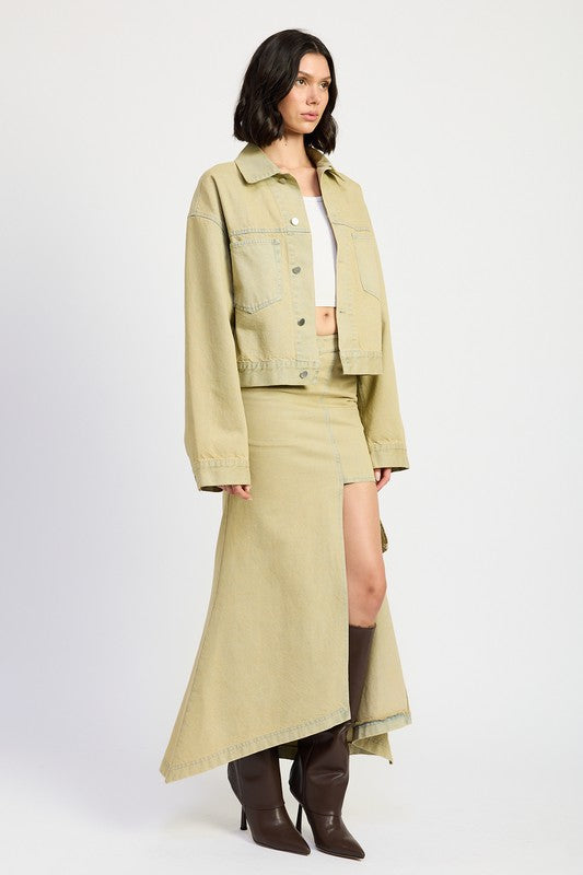 Women’s Oversized Button Closure Denim Jacket | Zarnesh