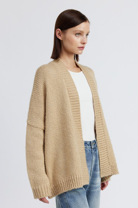 Women’s Oversized Open Front Long Sleeve Cardigan | Zarnesh