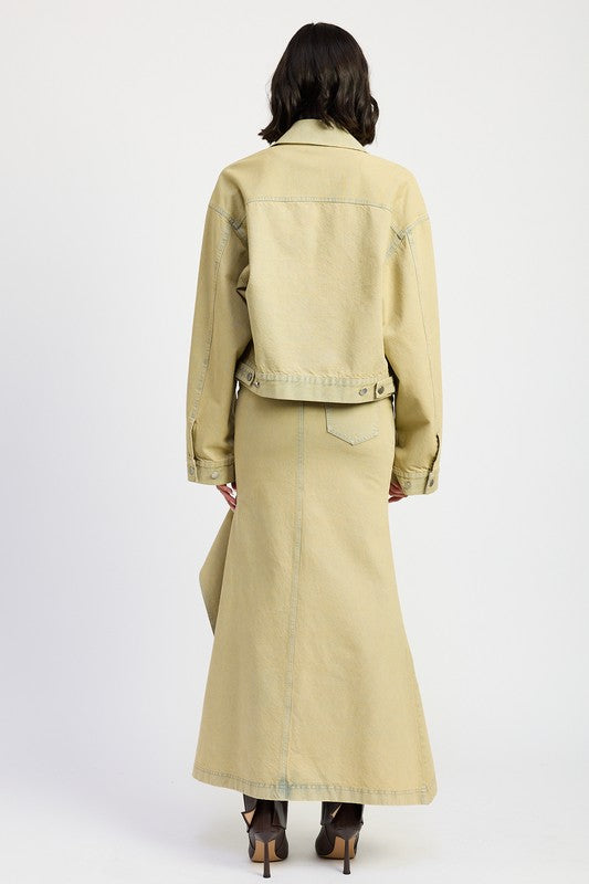 Women’s Oversized Button Closure Denim Jacket | Zarnesh