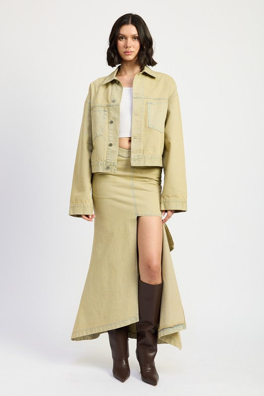 Women’s Oversized Button Closure Denim Jacket | Zarnesh
