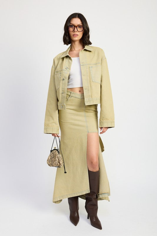 Women’s Oversized Button Closure Denim Jacket | Zarnesh