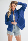 Women's Oversized Corduroy Front Button Daphne Jacket | Zarnesh