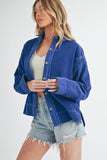 Women's Oversized Corduroy Front Button Daphne Jacket | Zarnesh