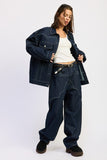 Women’s Oversized Denim Button Detail Jacket | Zarnesh