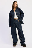 Women’s Oversized Denim Button Detail Jacket | Zarnesh