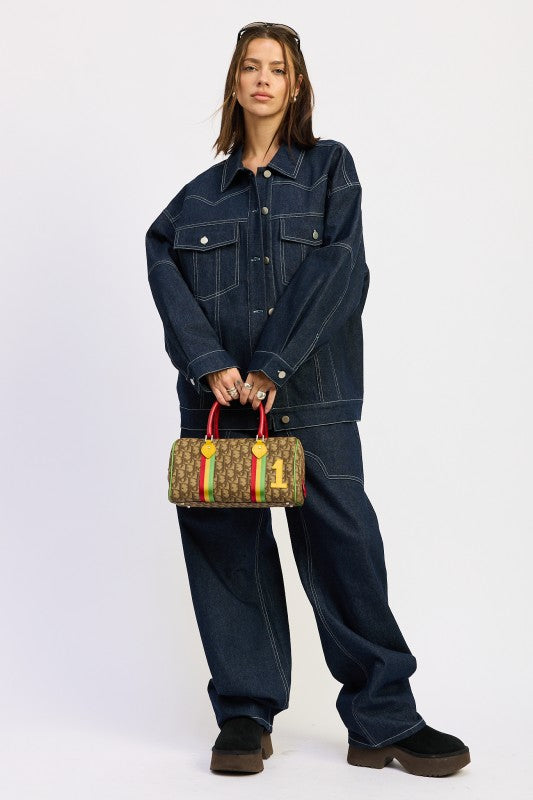 Women’s Oversized Denim Button Detail Jacket | Zarnesh