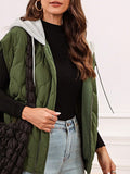 Women’s Oversized Drawstring Hooded Zip Up Puffer Vest | Zarnesh