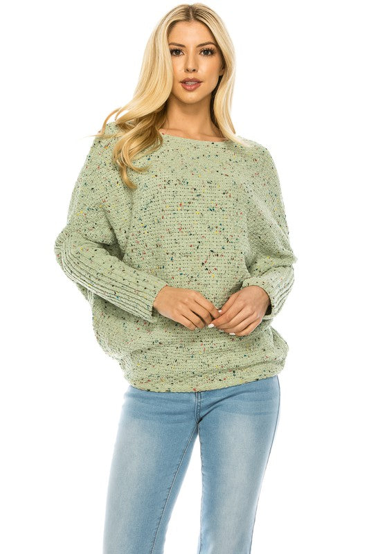 Women’s Oversized Knit Sweater with MultiColor Speckled Pattern | Zarnesh