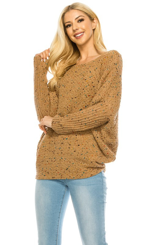 Women’s Oversized Knit Sweater with MultiColor Speckled Pattern | Zarnesh