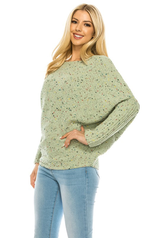 Women’s Oversized Knit Sweater with MultiColor Speckled Pattern | Zarnesh