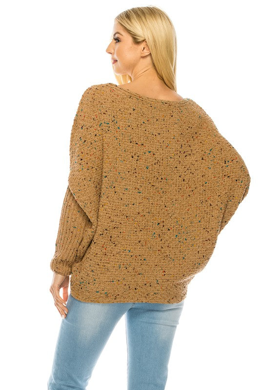 Women’s Oversized Knit Sweater with MultiColor Speckled Pattern | Zarnesh