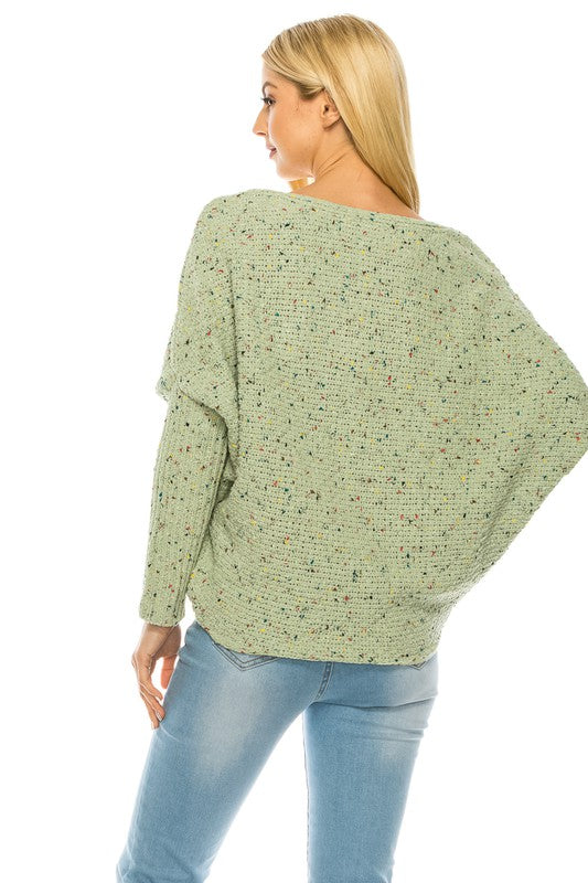 Women’s Oversized Knit Sweater with MultiColor Speckled Pattern | Zarnesh