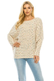 Women’s Oversized Knit Sweater with MultiColor Speckled Pattern | Zarnesh