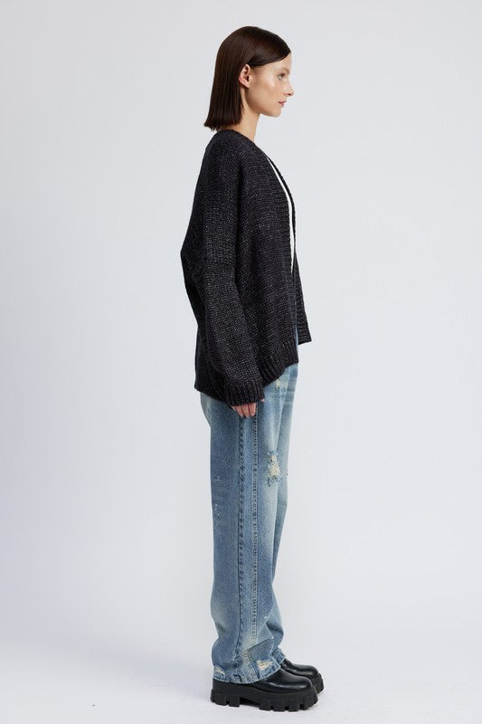 Women’s Oversized Open Front Long Sleeve Cardigan | Zarnesh