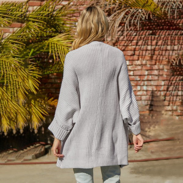 Women’s Oversized Open Front Fold Over Sleeve Cardigan | Zarnesh