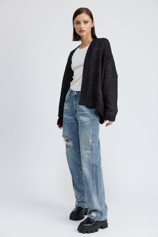 Women’s Oversized Open Front Long Sleeve Cardigan | Zarnesh