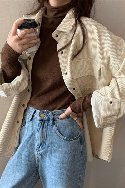 Women’s Oversized Ribbed Corduroy Outwear Jacket | Zarnesh