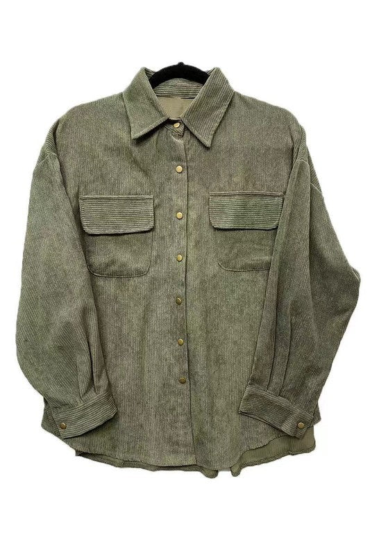 Women’s Oversized Ribbed Corduroy Outwear Jacket | Zarnesh
