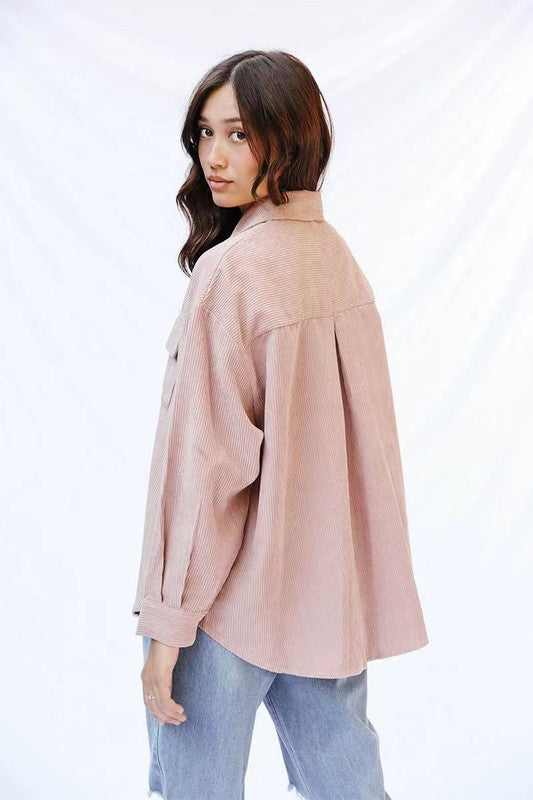 Women’s Oversized Ribbed Corduroy Outwear Jacket | Zarnesh