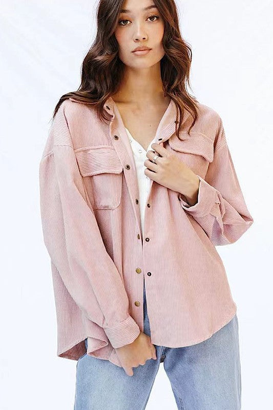Women’s Oversized Ribbed Corduroy Outwear Jacket | Zarnesh