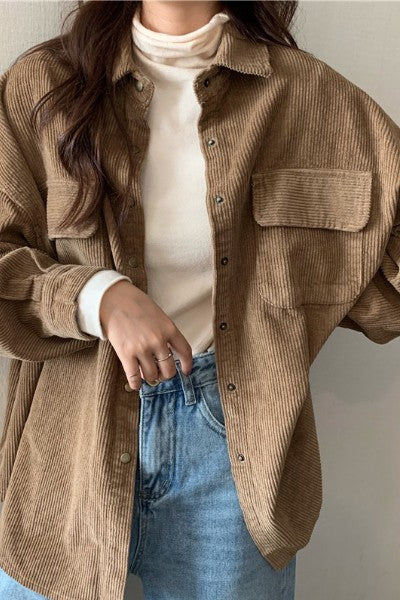 Women’s Oversized Ribbed Corduroy Outwear Jacket | Zarnesh